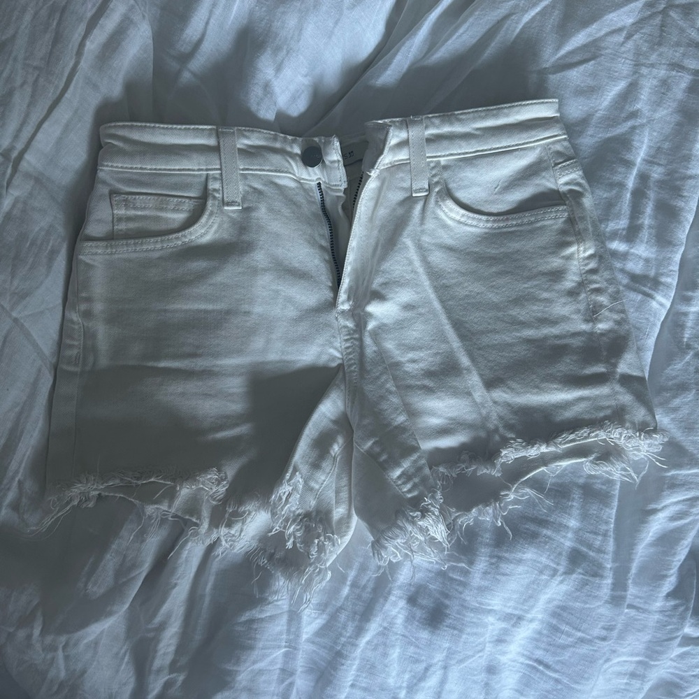 Joe's Jeans White Frayed Hem Denim Shorts
